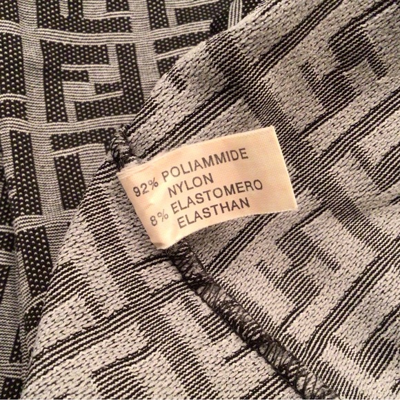 FENDI FF Monogram Black Grey Logo Print Top IT 42 (equiv. 4 US) - Picture 6 of 6